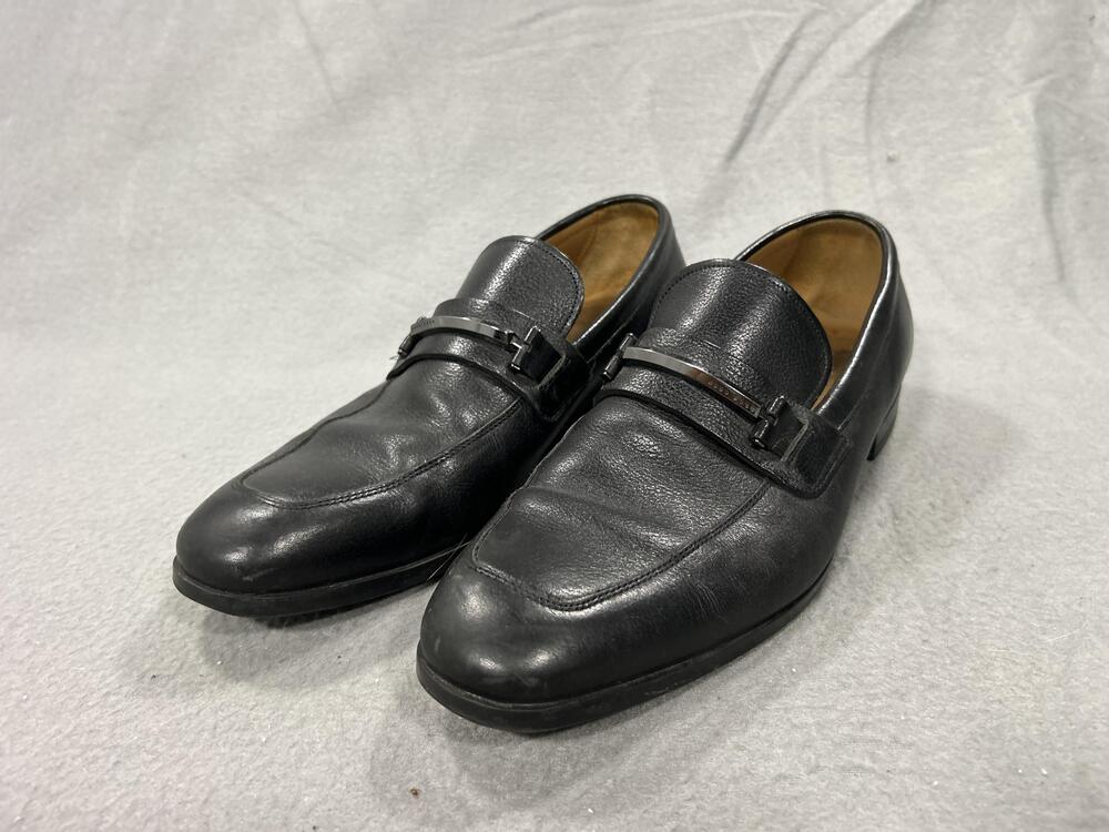 Hugo Boss Shoes Mens Size 8.5 Black Leather Monk Strap Dress Square Toe Portugal